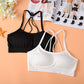 Ladies Fitness Underwear Removable Padded Crossing Open Back Halter Seamless Yoga Sport Bra Top