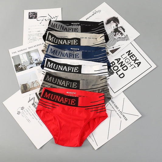 Men Comfortable Underwear Boxer Briefs Men's Bikini Briefs Seamless Letters Print Boxer Shorts Male Mid-waist Panties