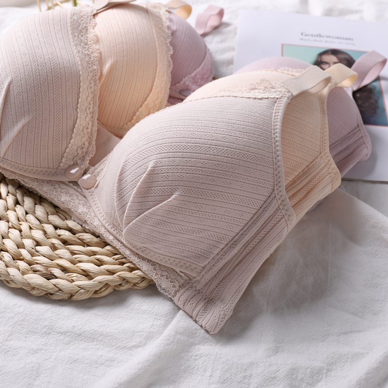 Women Maternity Bra Breastfeeding Supporting Bust Feeding Bra Front Open Adjustable Shoulder Straps Cotton Nursing Bra