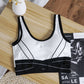 New fashion front cross-criss shockproof fitness vest female backless removable padded running yoga sports bra