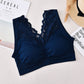 Ladies sexy lace bra comfortable removable pad full cup vest wire free seamless bra underwear