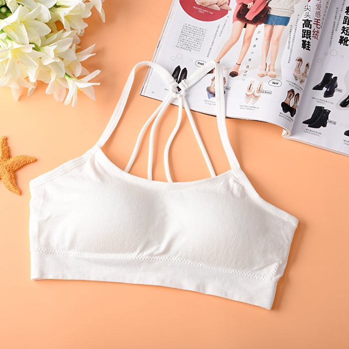 Summer back crisscross letter removable pad breathable sport bra soft sexy women yoga underwear bralette