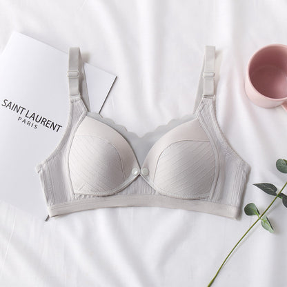 High-Quality Cotton Breastfeeding Nursing Bra Front Open Button Thin Comfortable Maternity Bra Solid Color Pregnancy Underwear