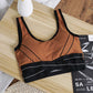 New fashion front cross-criss shockproof fitness vest female backless removable padded running yoga sports bra