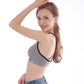 Sexy breathable sport fitness vest brief set letter print removable pad bra women's backless bandage seamless sport bra top