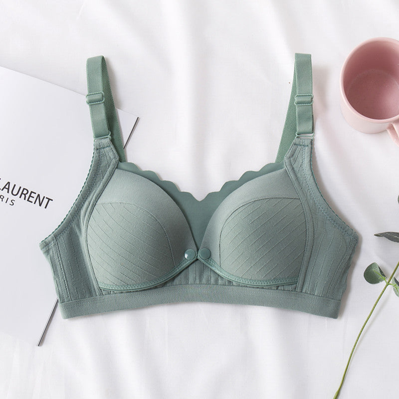 High-Quality Cotton Breastfeeding Nursing Bra Front Open Button Thin Comfortable Maternity Bra Solid Color Pregnancy Underwear