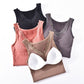 Women's winter autumn cotton terry thermal underwear stretchy slim push up shapewear lace V neck removable pad seamless vest