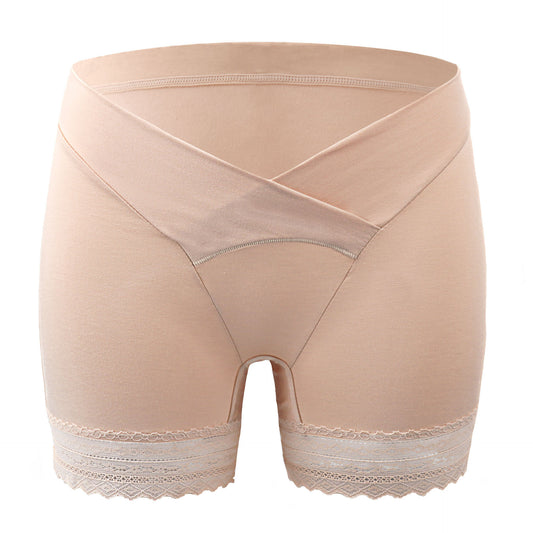 New Design Women's  Pregnancy Underwear Low Waist Safety Boyshort Cotton Lace Under Bump Belly Maternity Panties