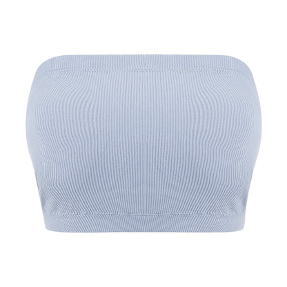 High Quality Women's Seamless Bandeau Crop Tube Top Bra Wire-Free Soft Strapless Padded Bra