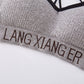 Sexy breathable sport fitness vest brief set letter print removable pad bra women's backless bandage seamless sport bra top