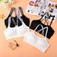 Summer back crisscross letter removable pad breathable sport bra soft sexy women yoga underwear bralette