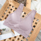 High-quality In-stock Lace Seamless Bra Padded For Women Sexy V-neck Padded Bra Tops Wirefree Ribbed Bralette Underwear