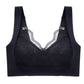Latex Padded Wire Free Lace Bra Women's Sexy Push Up Bra Laser Cut Adjustable Corrector Bralette Anti-sagging