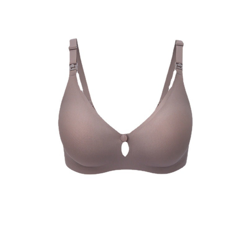 One-piece Front Open Wirefree Maternity Bra Seamless Comfortable Breastfeeding Nursing Bra Push Up For Pregnant Women