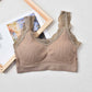 Summer yoga bra tank top soft lace seamless bra casual breathable wireless removable pad vest
