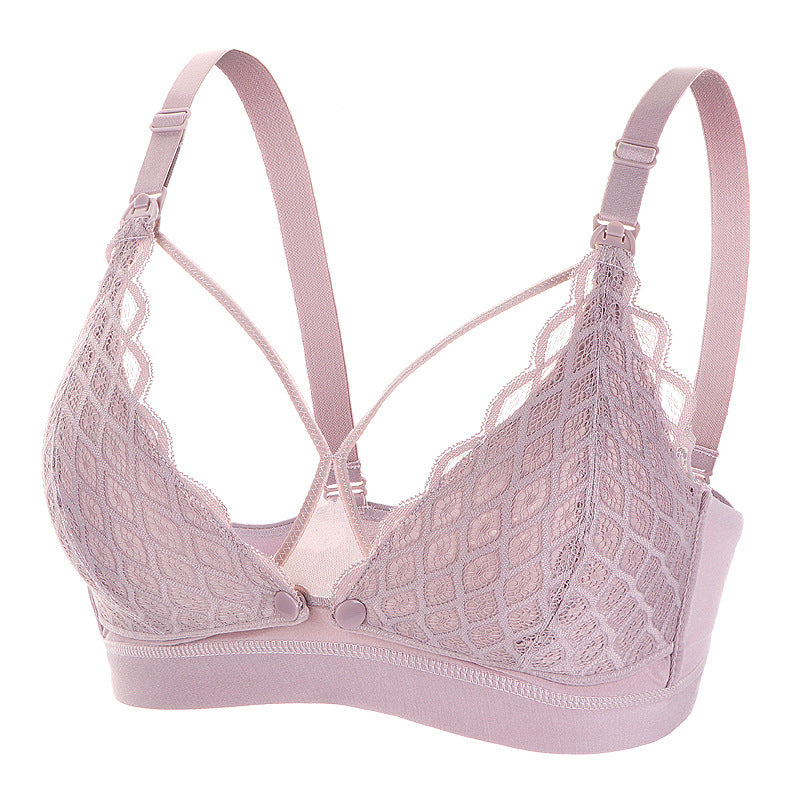 Pregnancy Breastfeeding Bra Lingerie Comfortable Wire Free Sexy Lace Maternity Nursing Bra For Women