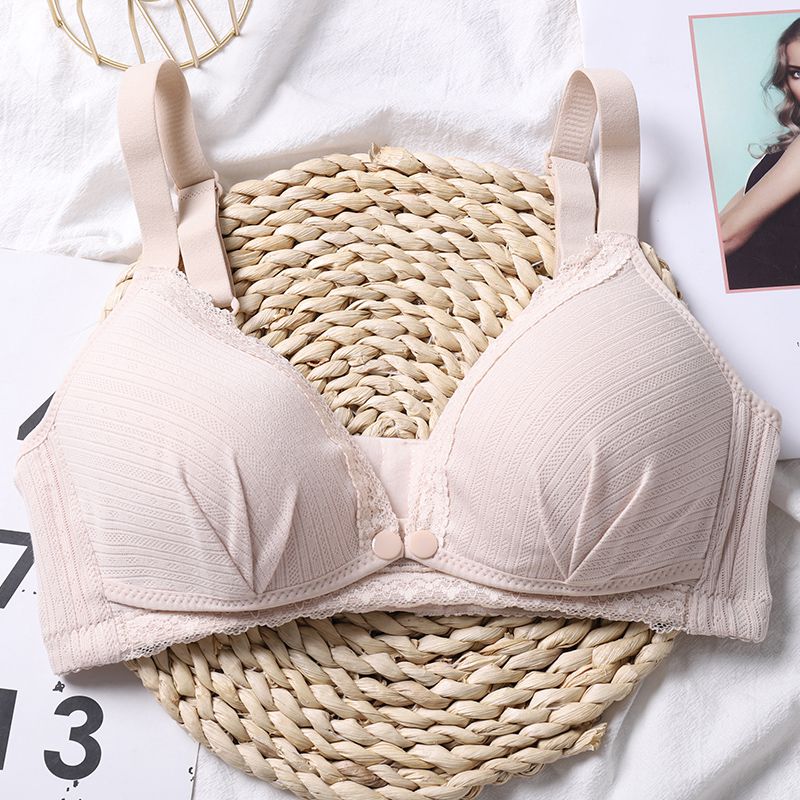 Women Maternity Bra Breastfeeding Supporting Bust Feeding Bra Front Open Adjustable Shoulder Straps Cotton Nursing Bra