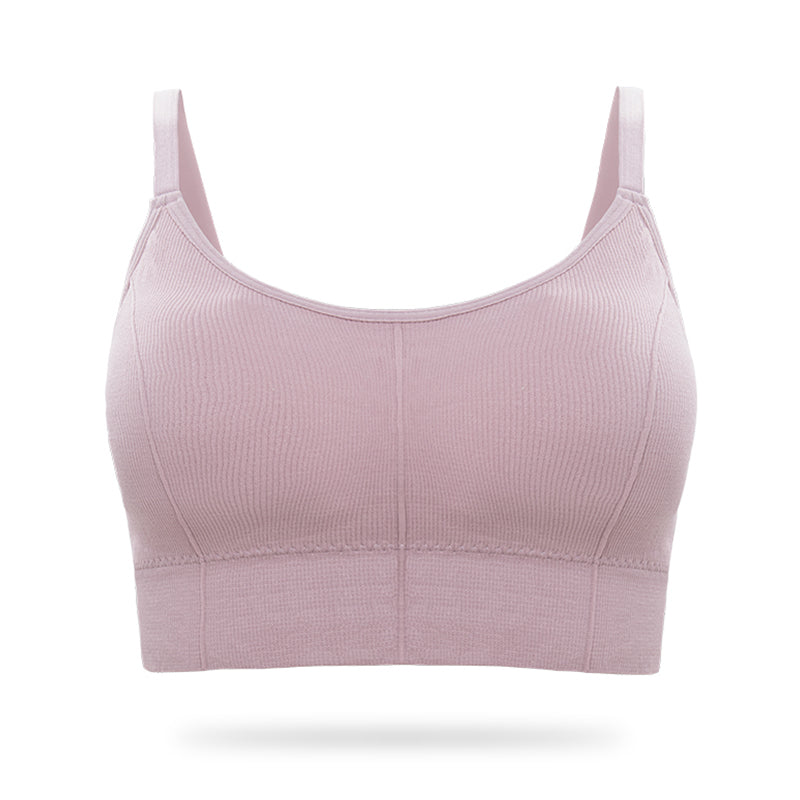 Women's Popular Tube Top Seamless Rib Sports Bra Girl Lady Vest Camisole Sexy Removable Padded Yoga Bras Underwear