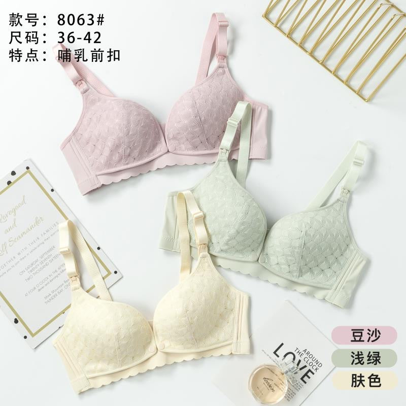 New Maternity Underwear Wire-Free Nursing Bra Breastfeeding Double Buckle Front Open Pregnancy Women Gathered Bras