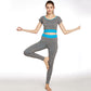 Wholsale Elastic Short Sleeve Gym Seamless Yoga Set Women Short Sleeve Casual Two Piece Sport Set Women Clothing