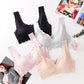 Japanese Style New Ice Silk Laser Cutting Bras Floral Lace Sexy Wireless Underwear Sports Vest Bra for Women