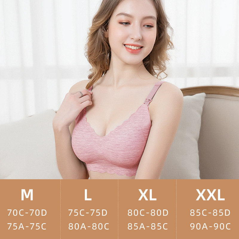 Ultra thin laser cutting ladies feeding bra removable padded modal breastfeeding bras plus size push up maternity nursing bra