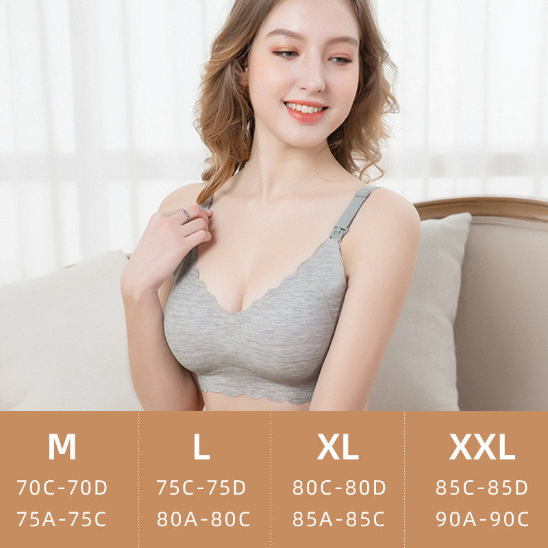 Ultra thin laser cutting ladies feeding bra removable padded modal breastfeeding bras plus size push up maternity nursing bra