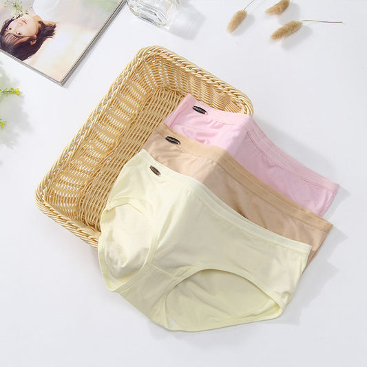 Summer new style modal low waist seamless underwear cotton large size breathable ladies briefs