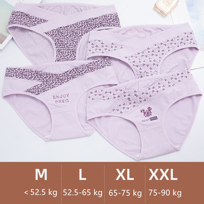 Wholesale 4 Pieces Women Cotton Low Waist Front Criss-Cross Pregnancy Panties Under Bump Maternity Underpants Postpartum Briefs