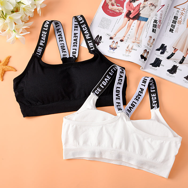 Summer back crisscross letter removable pad breathable sport bra soft sexy women yoga underwear bralette