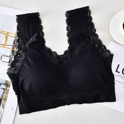 Seamless girls wireless bra ladies removable padded sleep bra lace bralette women elastic push up wholesale soft brassiere
