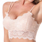 Women Camisole Bra Lace Bralette With Removable Padded Cotton Sleep Bra Soft Lace Floral Crop Top Bralette