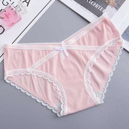Large Size Maternity Panties Women's Pure Cotton Crotch Low Waist Lace Breathable Pregnancy Postpartum Briefs Underwear