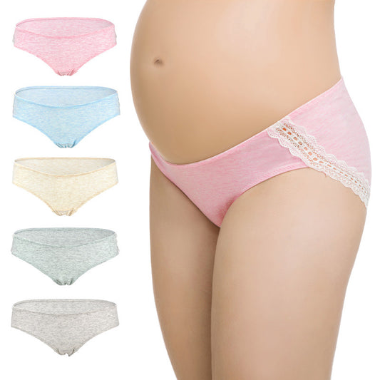 Soft Cotton Maternity Panties Low Waist Lace Briefs Pregnant Women's Belly Lift Panty Pregnancy Underpants Wholesale