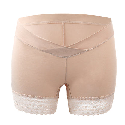 Women's  Pregnancy Underwear Low Waist Safety Boyshort Cotton Lace Under Bump Belly Maternity Panties