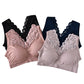 Ladies sexy lace bra comfortable removable pad full cup vest wire free seamless bra underwear