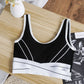 New fashion front cross-criss shockproof fitness vest female backless removable padded running yoga sports bra