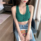 Summer Removable Pad Front Open Button Yoga Sports Bra Sexy Cardigan Tank Tops Sleeveless Fitness Camisole
