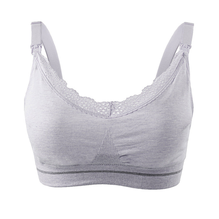 Cotton seamless maternity bra removable padded Modal breastfeeding underwear front opening comfortable wireless nursing bra