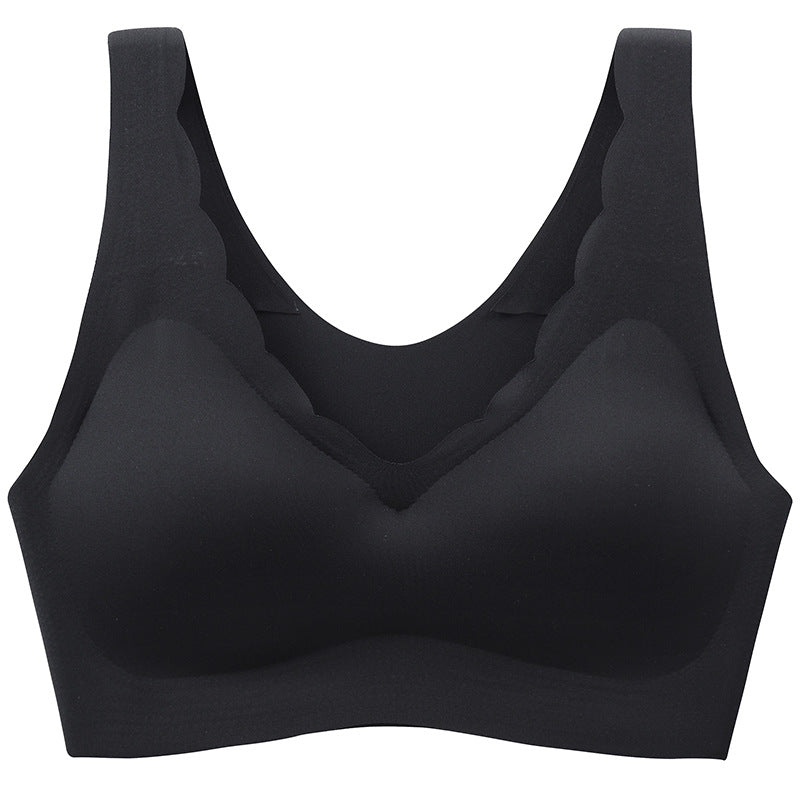 Wholesale Laser Cutting Ice Silk Bra Bralette Crop Top Comfortable Girls Sports Yoga Bra One Piece Underwear for Women