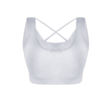 Hot Sexy Comfortable Laser Cutting Bra Wireless Yoga Sleep Removable Pad Bra For Women Summer Lace Intimates