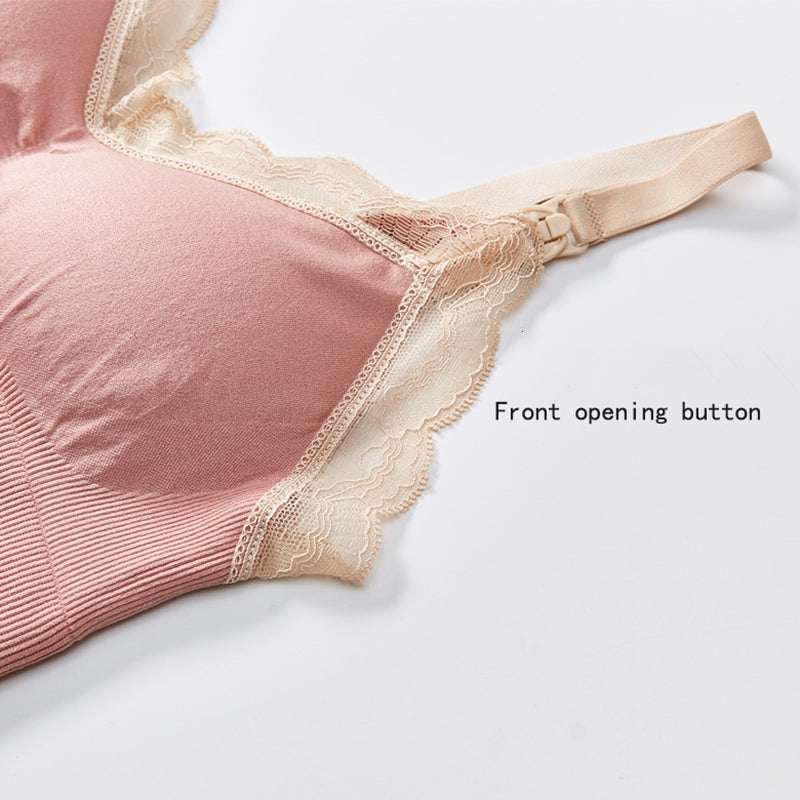 Manufacture Front Open Nursing Bra Sexy Lace Soft Breathable Seamless Maternity Breastfeeding Bras Wireless