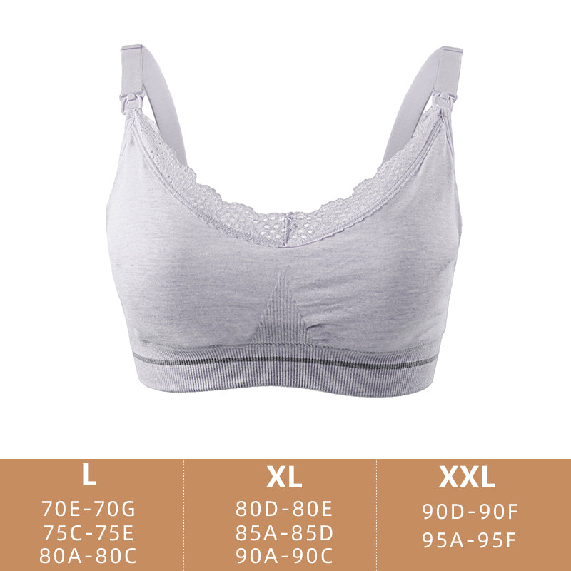 Cotton seamless maternity bra removable padded Modal breastfeeding underwear front opening comfortable wireless nursing bra