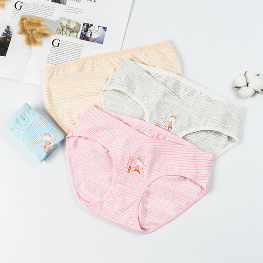 Low waist cotton comfortable underwear cute cartoon pregnancy briefs motherhood panties