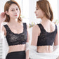 Women Comfortable Wireless Padded Bra One-Piece Sports Yoga Bralette Floral Lace Crop Top Bra