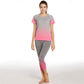 Wholsale Elastic Short Sleeve Gym Seamless Yoga Set Women Short Sleeve Casual Two Piece Sport Set Women Clothing