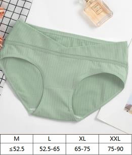 Generic pregnant postpartum women's U shape low waist underwear breathable cotton silk under bump maternity panties