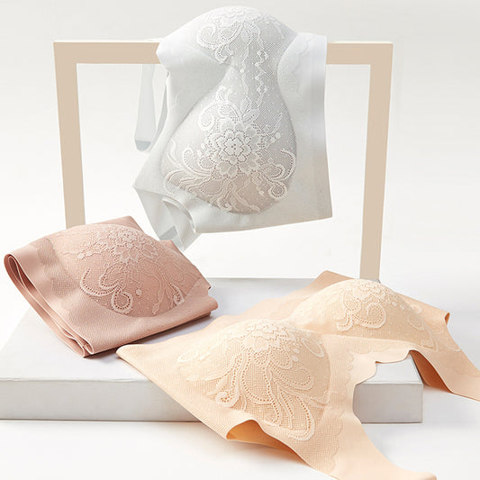 2022 New No Empty Cup No Trace Bra No Steel Ring To Receive Auxiliary Breasts on The Support Underwear Women's Small Bra Gathere