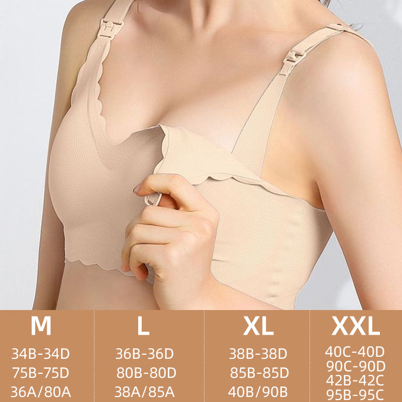 Laser Cutting Breastfeeding Nursing Bra Front Open Vest Bra Nursing Breathable Wireless Maternity Bra With Removable Padded