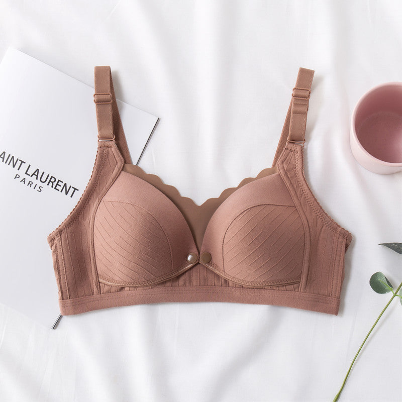 High-Quality Cotton Breastfeeding Nursing Bra Front Open Button Thin Comfortable Maternity Bra Solid Color Pregnancy Underwear